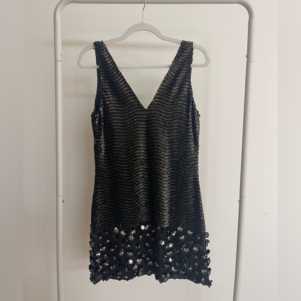 Ramy Brook Black Sequin Mini Dress